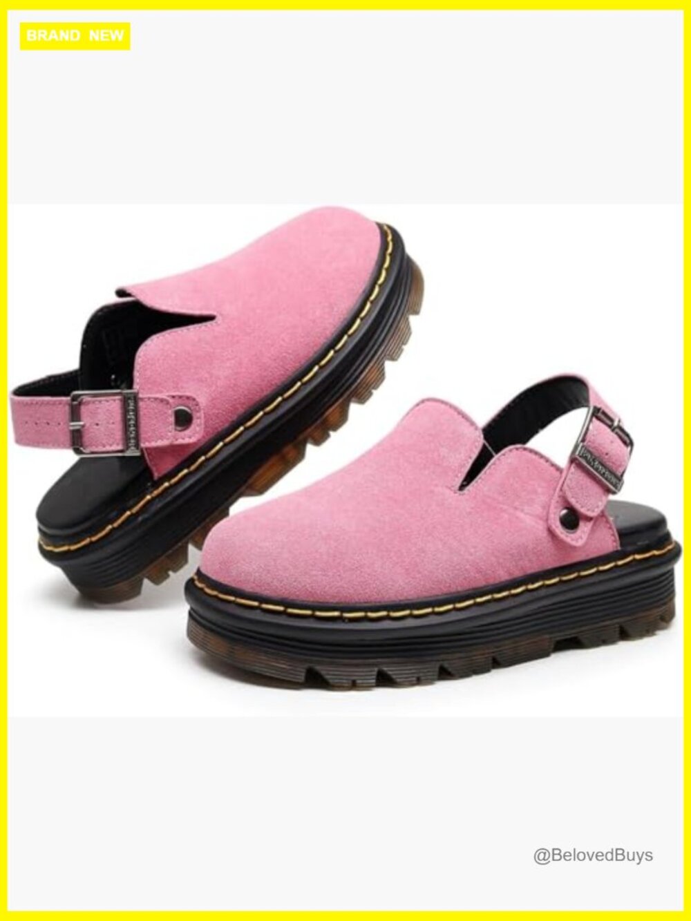 Platform Buckle Clogs Mules - Slip On Memory Foam Dressy Casual Shoes - Picture 5 of 7